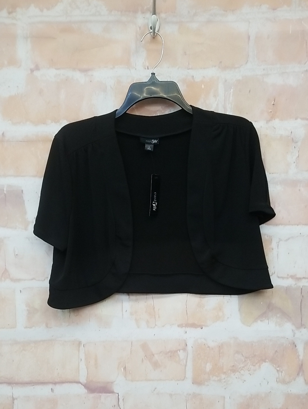 East 5th Black Open-Front Cropped Layer